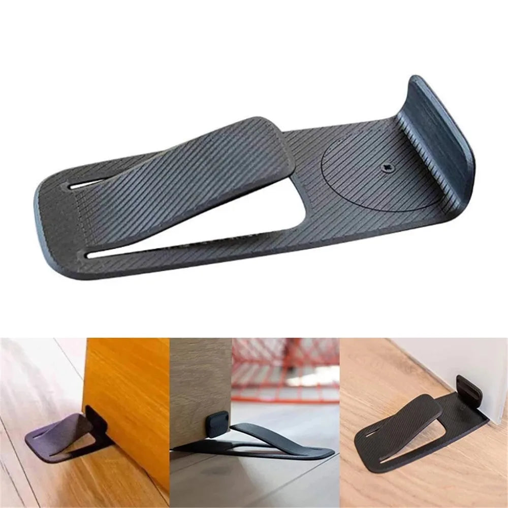 Tope de puerta adhesivo deteniendo distintas puertas antes de la pared