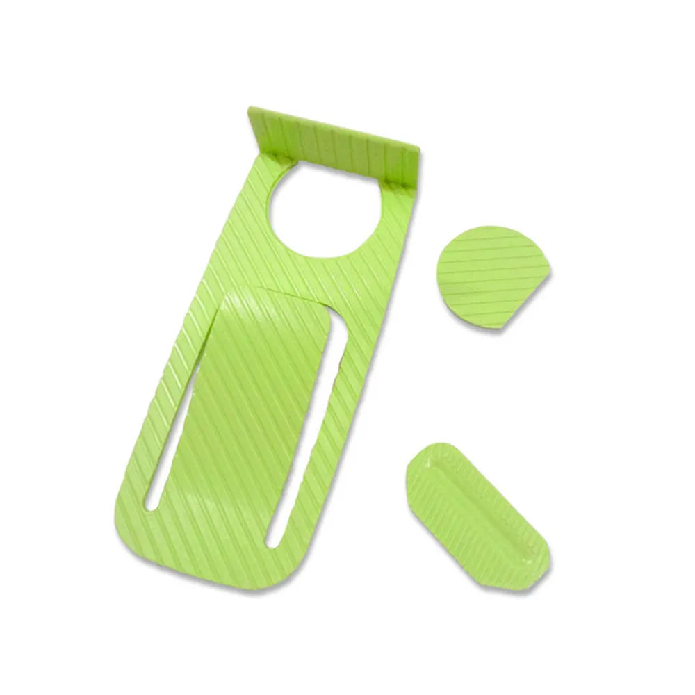 Tope de puerta verde con las piezas incluidas